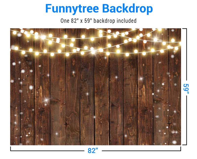 Funnytree 7x5FT Rustic Glitter Wood Photography Backdrop for Wedding Party Banner Birthday Bridal Shower I Do BBQ Baby Shower Background Photo Booth - Image 2